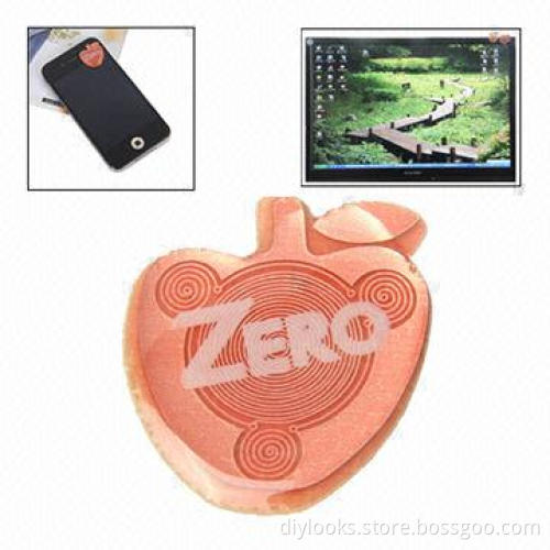 Apple-shaped EM/SAR Emission Radiation Shield Stickers for Cellphones, Sized 23 x 20mm